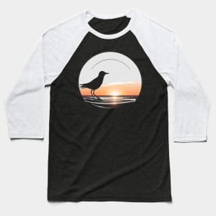 Life's a Beach - Bird in the Sunset (Black Background) Baseball T-Shirt